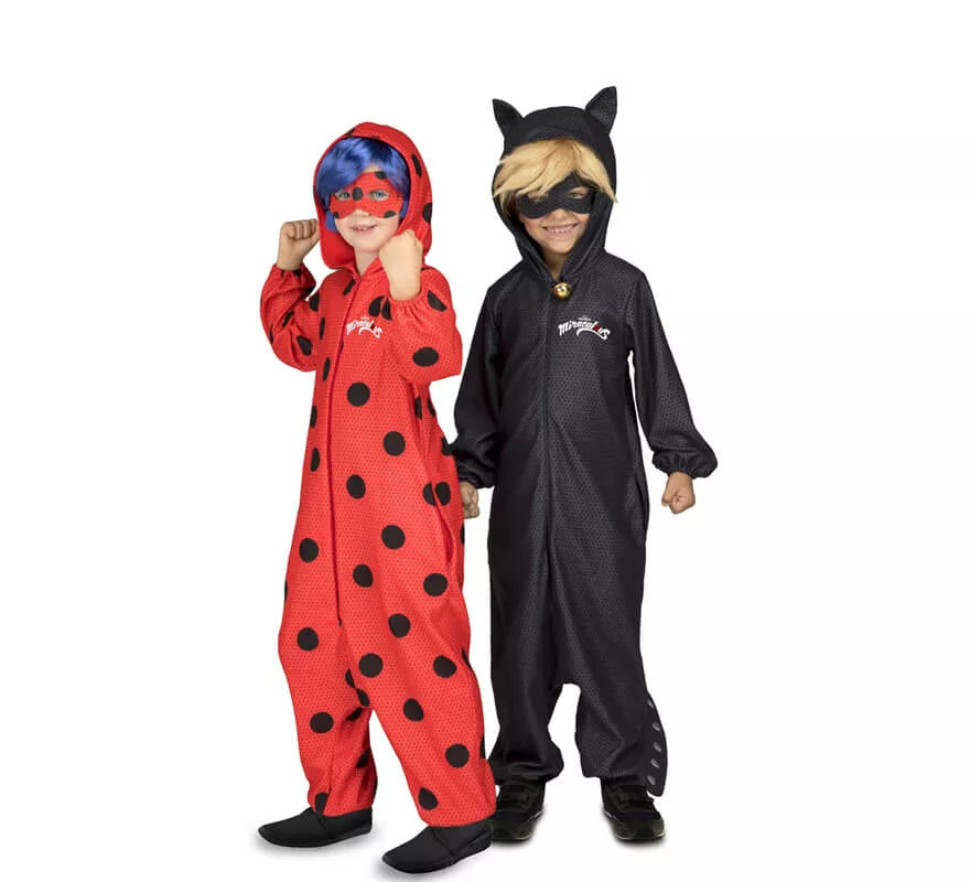 Translation missing: fr.Disfraz de Cat Noir Pijama de Miraculous Ladybug con peluca para niño