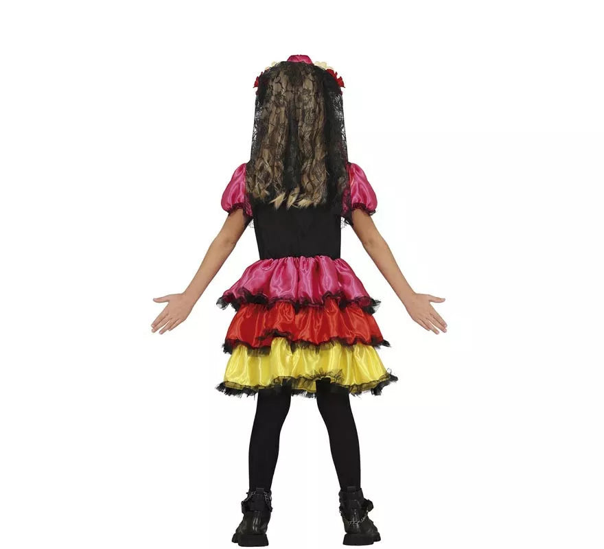 Translation missing: fr.Disfraz de Catrina Colores para niña