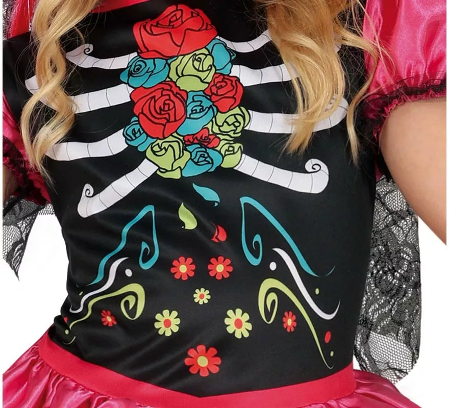 Translation missing: fr.Disfraz de Catrina Colores para niña
