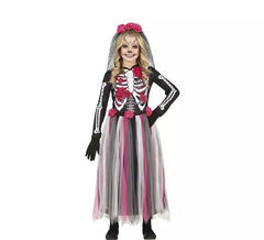 Costume Catrina avec jupe en tulle rose pour fille