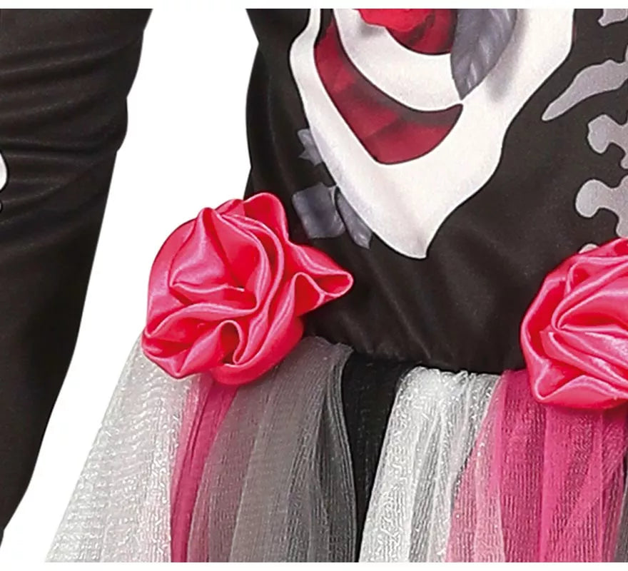 Translation missing: fr.Disfraz de Catrina con Falda Rosas en Tul para niña