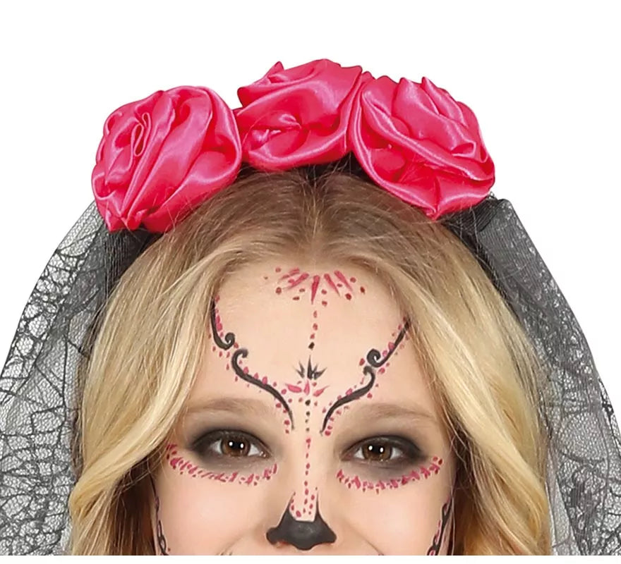 Translation missing: fr.Disfraz de Catrina con Falda Rosas en Tul para niña