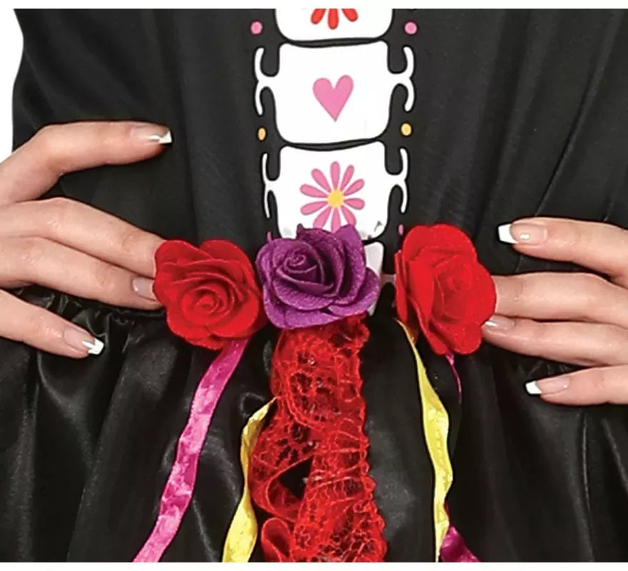 Translation missing: fr.Disfraz de Catrina con vestido estampado para mujer