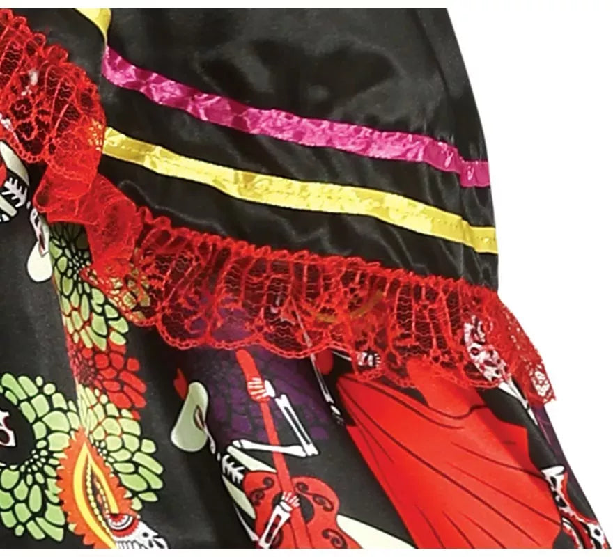 Translation missing: fr.Disfraz de Catrina con vestido estampado para mujer