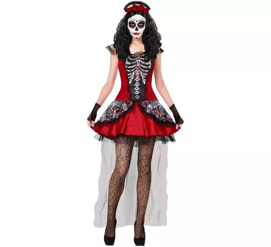 Translation missing: fr.Disfraz de Catrina Día de Los Muertos con Velo para mujer