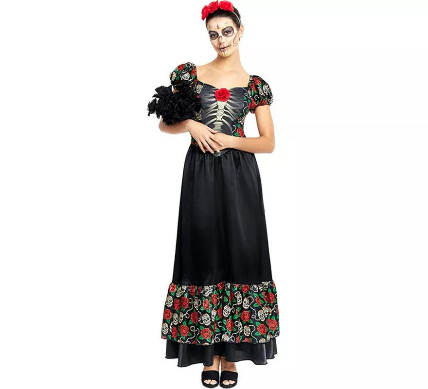 Translation missing: fr.Disfraz de Catrina vestido largo negro para mujer