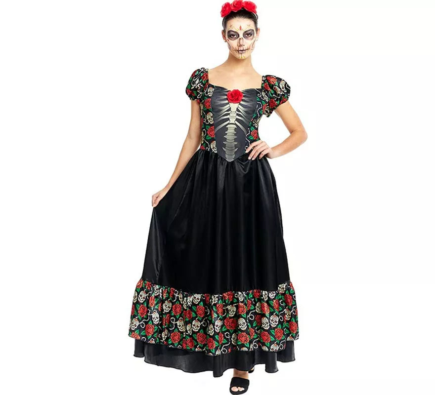 Translation missing: fr.Disfraz de Catrina vestido largo negro para mujer