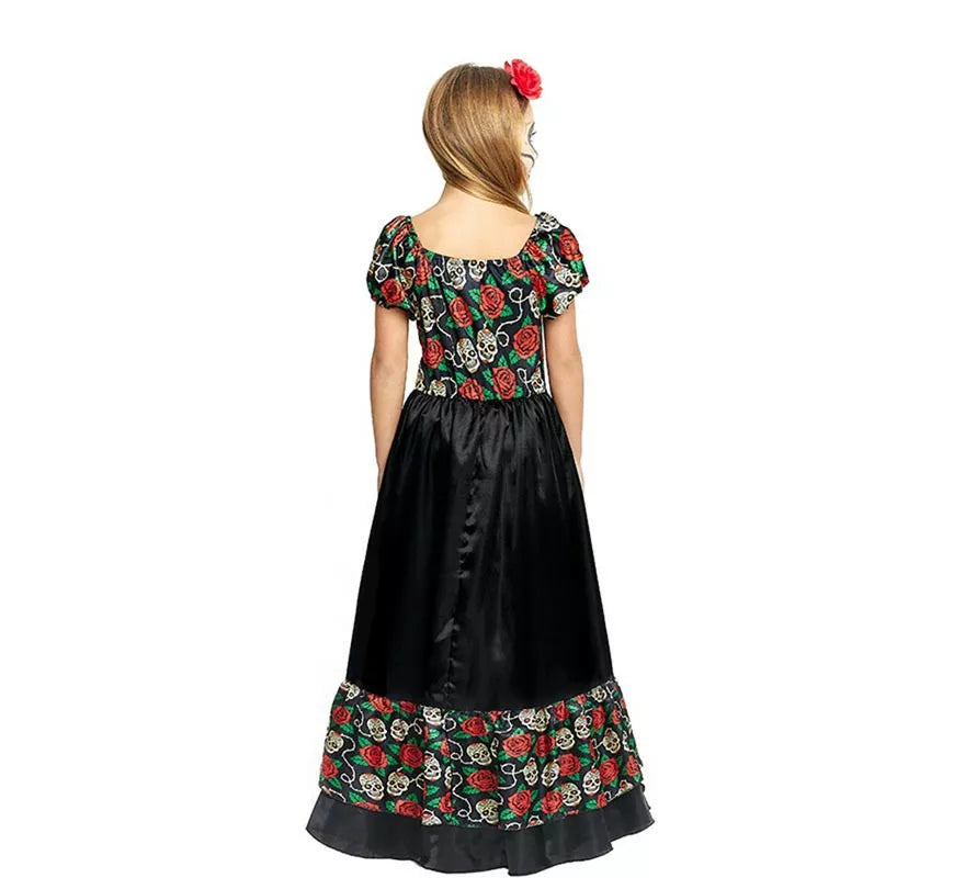 Translation missing: fr.Disfraz de Catrina Vestido largo negro para niña