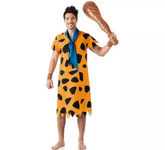 Déguisement élégant d'homme des cavernes orange pour homme