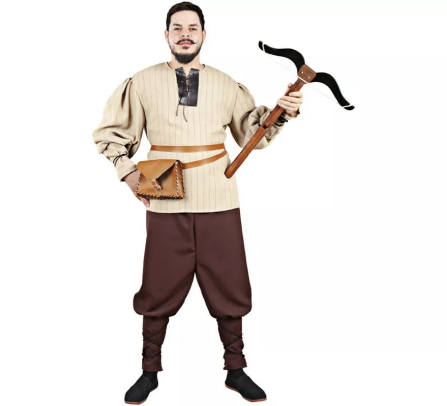 Translation missing: fr.Disfraz de Cazador Medieval beige para hombre