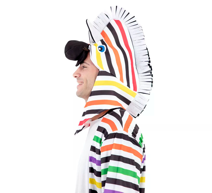 Translation missing: fr.Disfraz de Cebra Multicolor para adultos