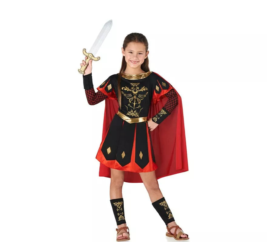 Disfraz de Centurión Romano rojo y dorado para niños