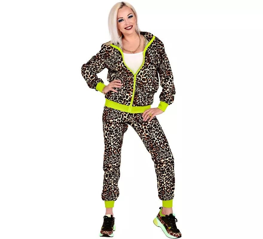 Disfraz de Chándal Leopardo Años 80 para adulto