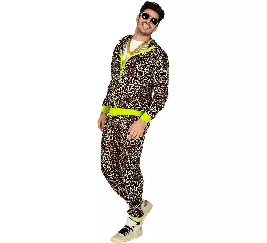 Disfraz de Chándal Leopardo Años 80 para adulto