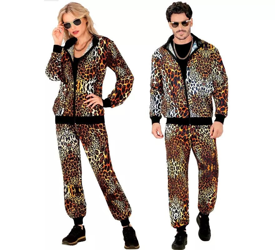 Translation missing: fr.Disfraz de Chándal Leopardo Print neón para adulto