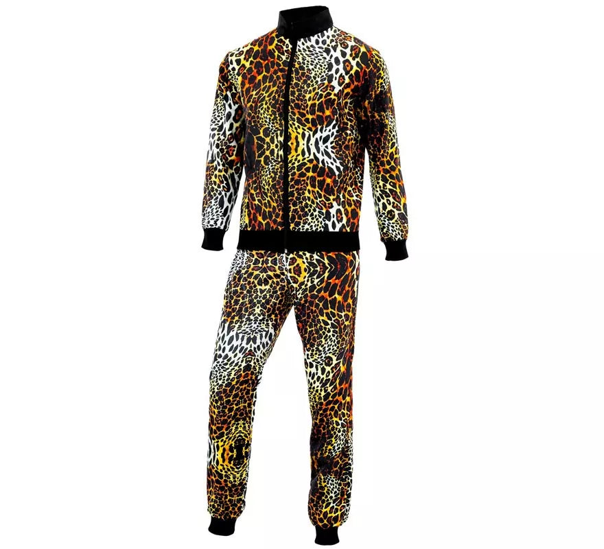 Translation missing: fr.Disfraz de Chándal Leopardo Print neón para adulto