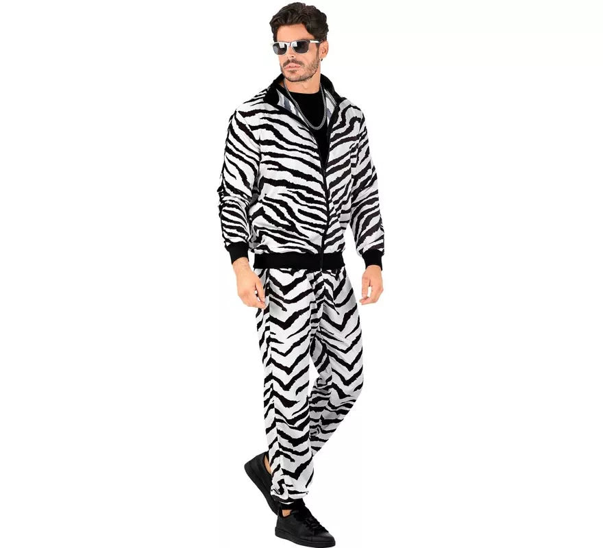 Translation missing: fr.Disfraz de Chándal Party Fashion Cebra neón para adulto