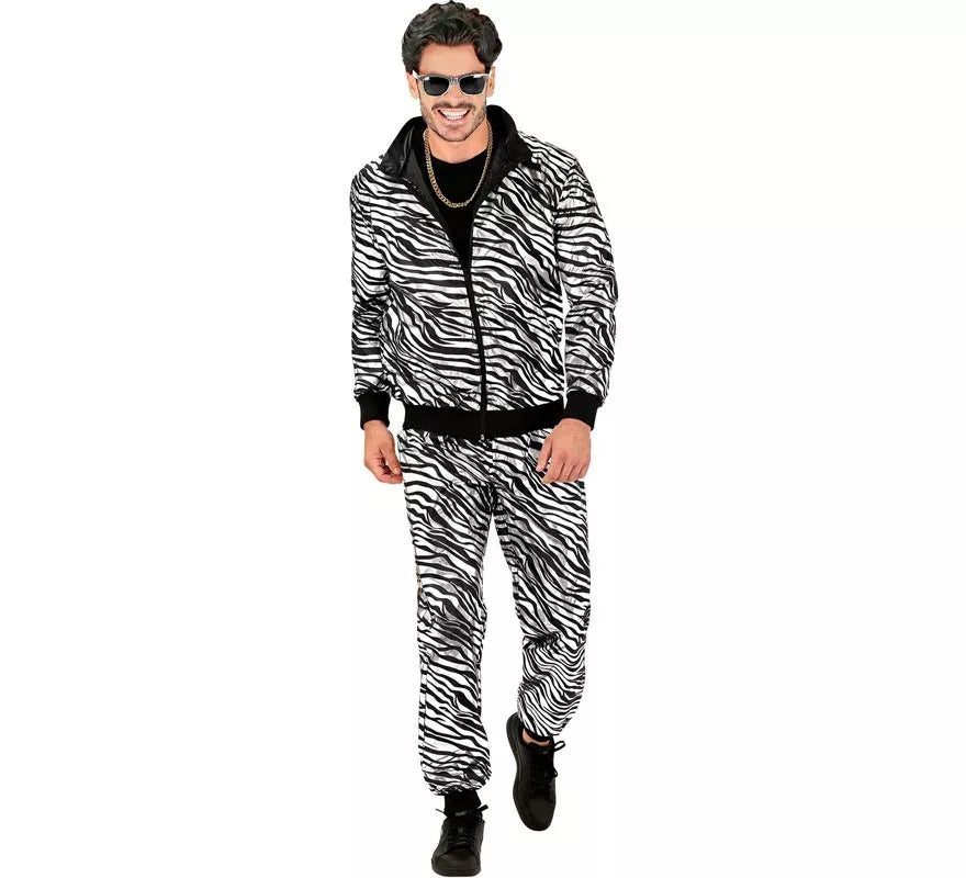 Translation missing: fr.Disfraz de Chándal Party Fashion metálico plateado para adulto