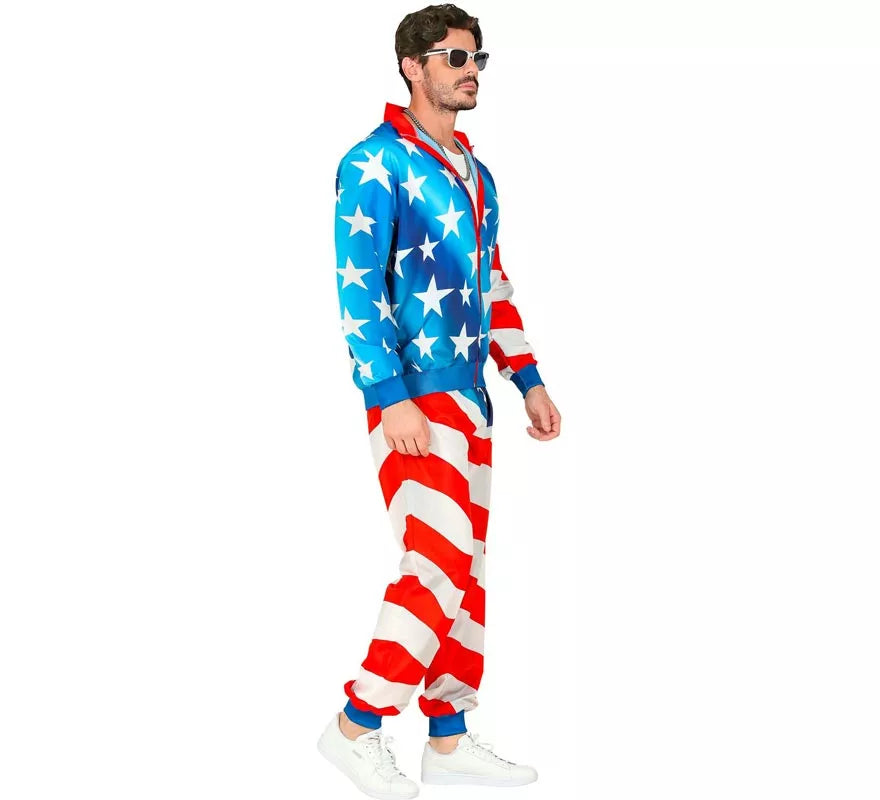 Translation missing: fr.Disfraz de Chándal Party Fashion USA neón para adulto