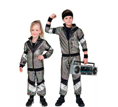 Costume de survêtement réfléchissant des années 80 pour enfants et adolescents