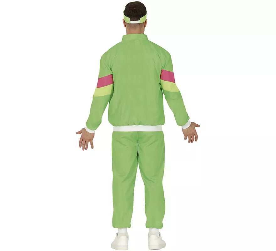 Disfraz de Chándal verde y fucsia neón para hombre