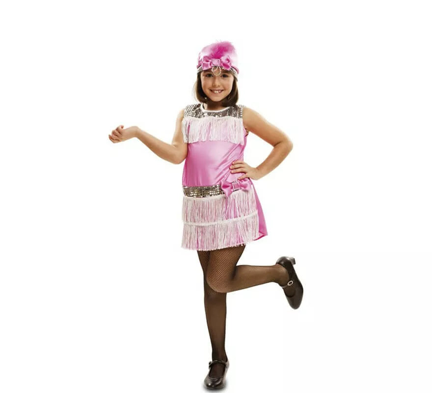 Disfraz de Charlestón rosa para niña