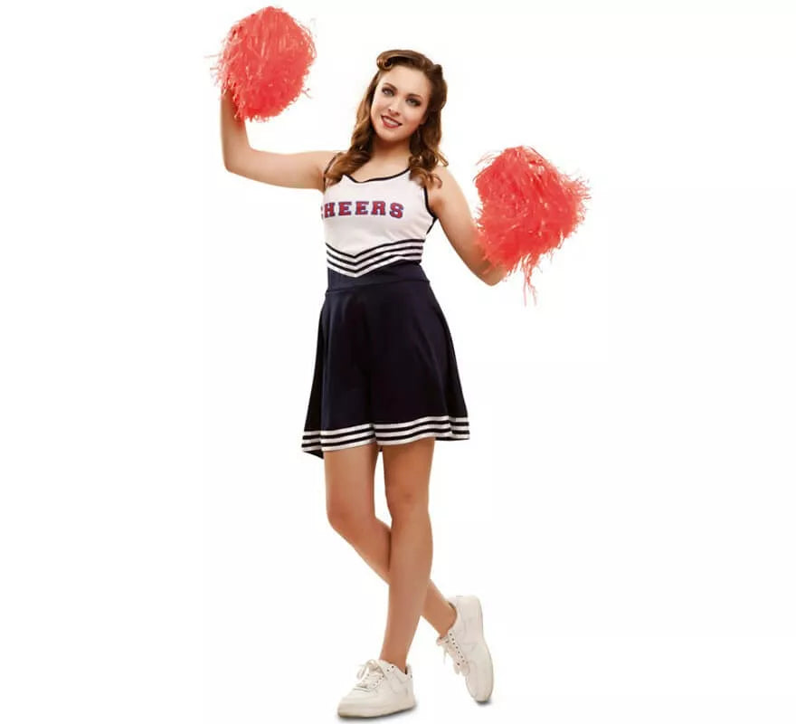 Translation missing: fr.Disfraz de Cheerleader blanco y azul para mujer