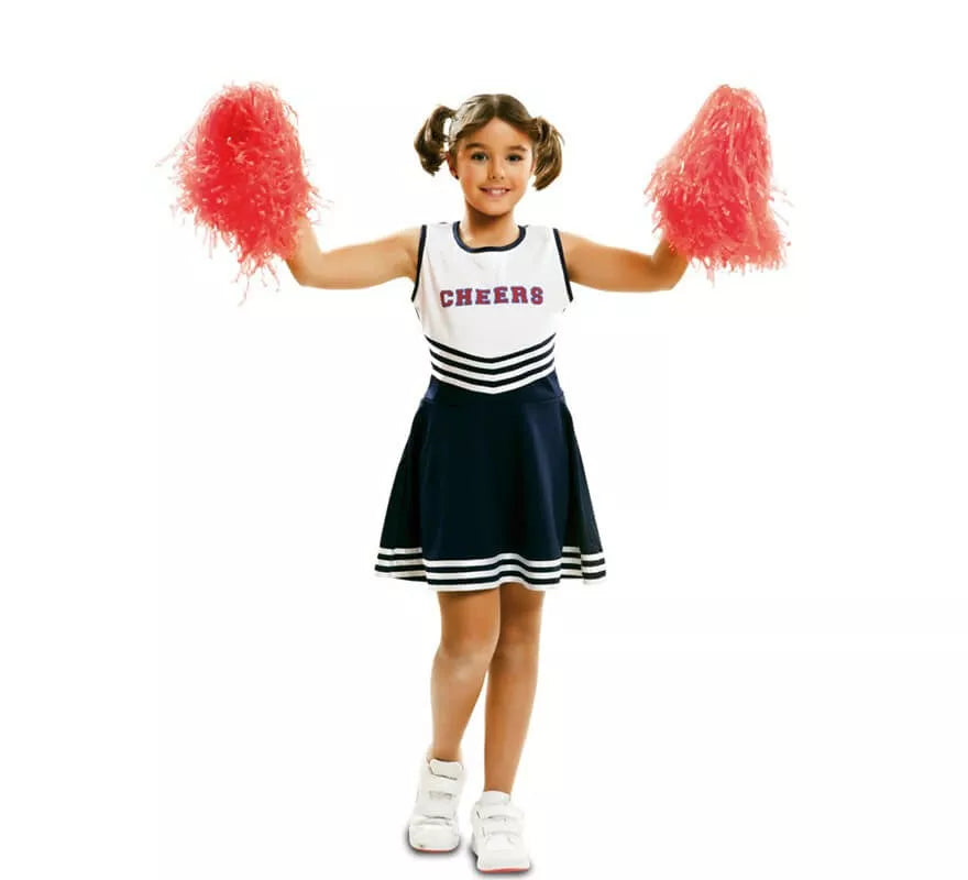 Translation missing: es.Disfraz de Cheerleader blanco y azul para niña