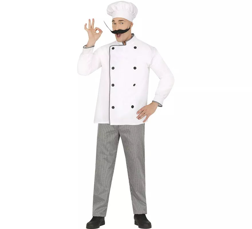 Translation missing: fr.Disfraz de Chef blanco clásico para hombre