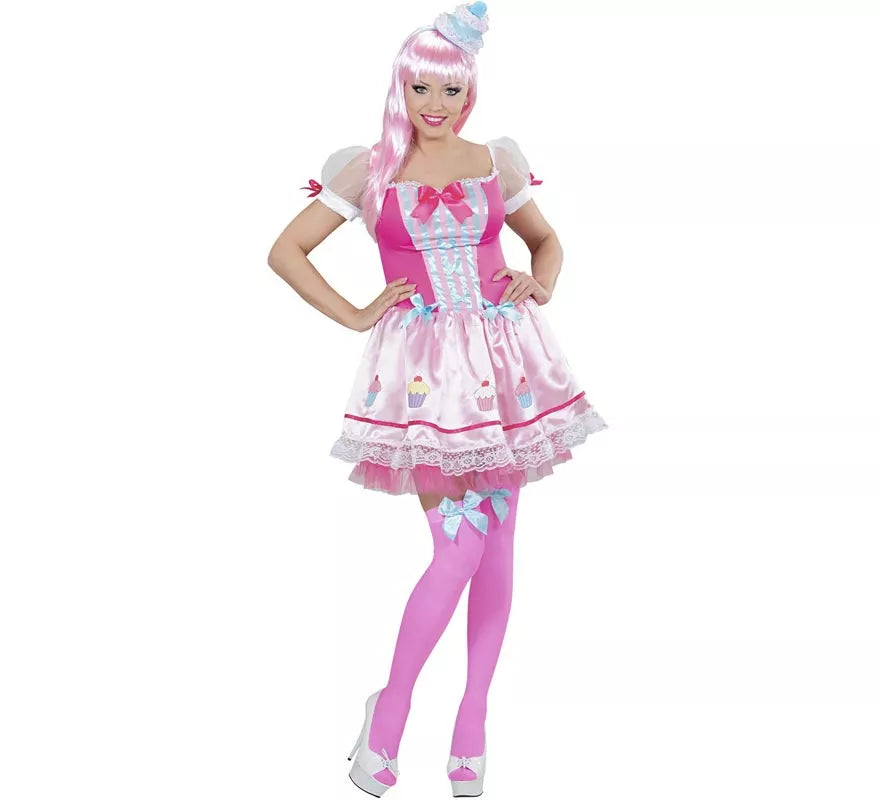Disfraz de Chica Cupcake rosa para mujer