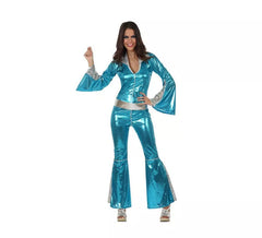 Dëguisement Disco combinaison bleue pour Femme plusieurs tailles