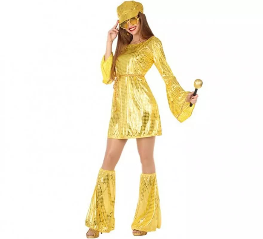 Translation missing: fr.Disfraz de Chica Disco Dorado para mujer