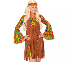 Déguisement hippie fille avec longues franges pour femme