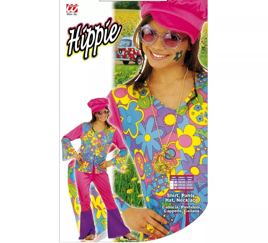 Translation missing: fr.Disfraz de Chica Hippie morado para niña y adolescente