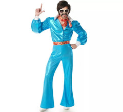 Costume Disco Boy bleu des années 70 pour homme
