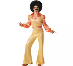 Costume Disco Boy doré des années 70 pour homme