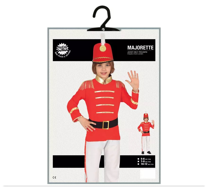 Translation missing: fr.Disfraz de Chico Majorette Rojo para niño