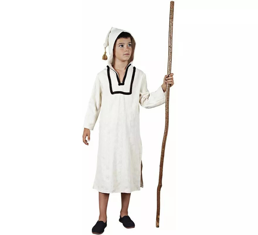 Translation missing: fr.Disfraz de Chilaba Árabe blanco con capucha para niño