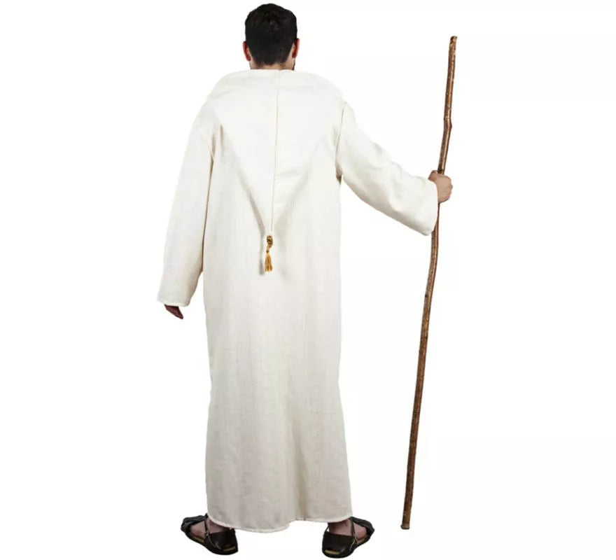 Translation missing: fr.Disfraz de Chilaba Morisca blanco con capucha para hombre