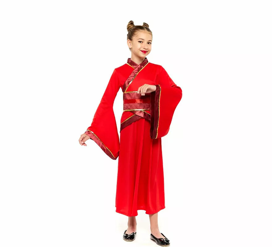 Translation missing: fr.Disfraz de China Hanfu rojo para niña