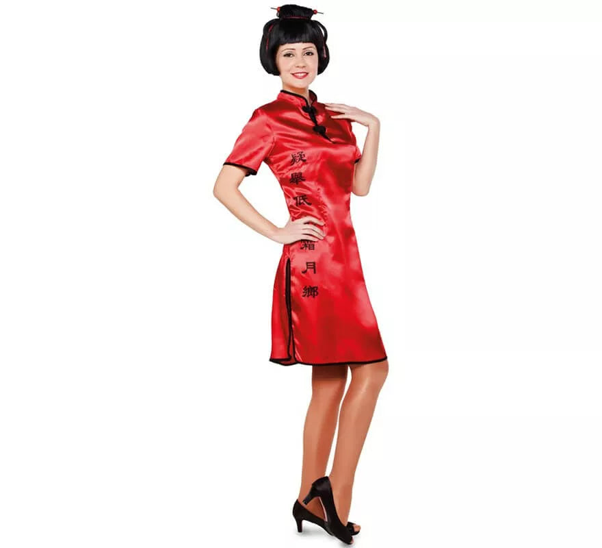 Disfraz de China roja para mujer