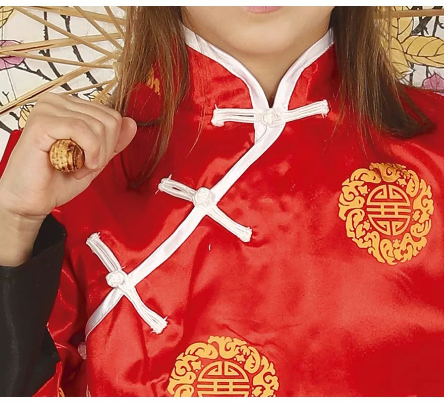 Translation missing: fr.Disfraz de China Rojo y Negro para niña