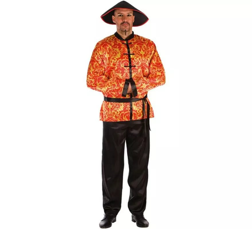 Translation missing: fr.Disfraz de Chino Rojo con Estampado para hombre