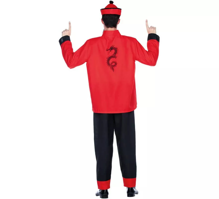 Translation missing: fr.Disfraz de Chino Rojo y Negro para hombre