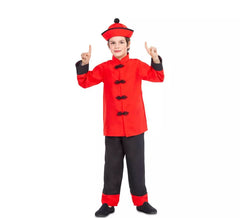 Déguisement chinois rouge et noir pour enfant