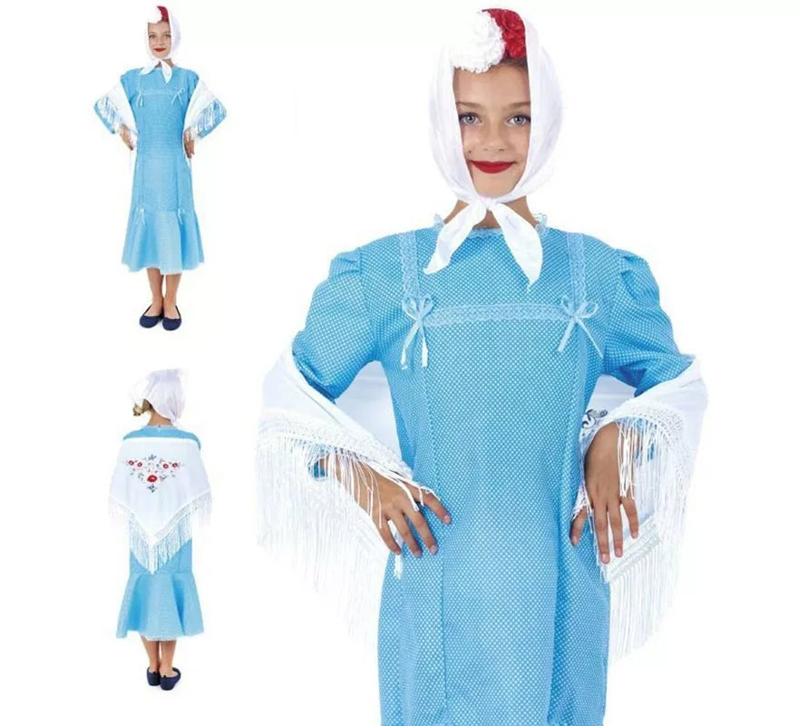 Translation missing: fr.Disfraz de Chulapa azul para niña