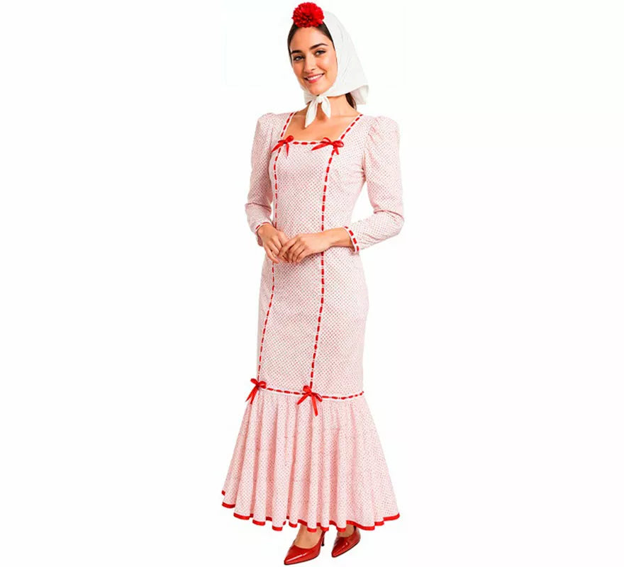 Translation missing: fr.Disfraz de Chulapa Clásico blanco y rojo para mujer