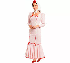 Costume Chulapa classique blanc et rouge pour femmes
