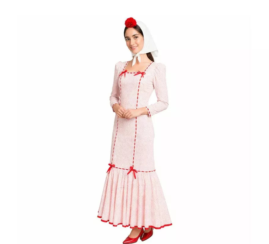 Translation missing: fr.Disfraz de Chulapa Clásico blanco y rojo para mujer