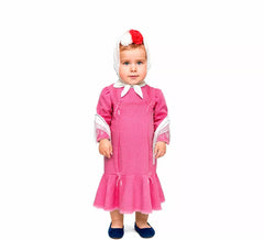 Déguisement Chulapa classique rose et blanc pour bébé
